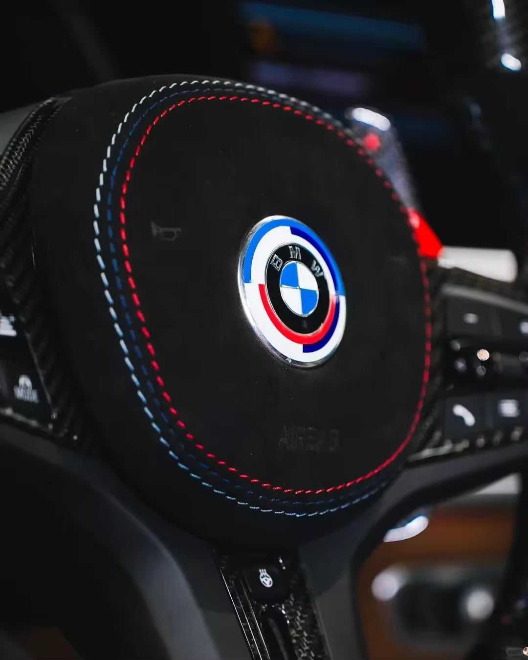 BMW G8X Carbon Fiber Steering Wheel w/ Rpm lights
