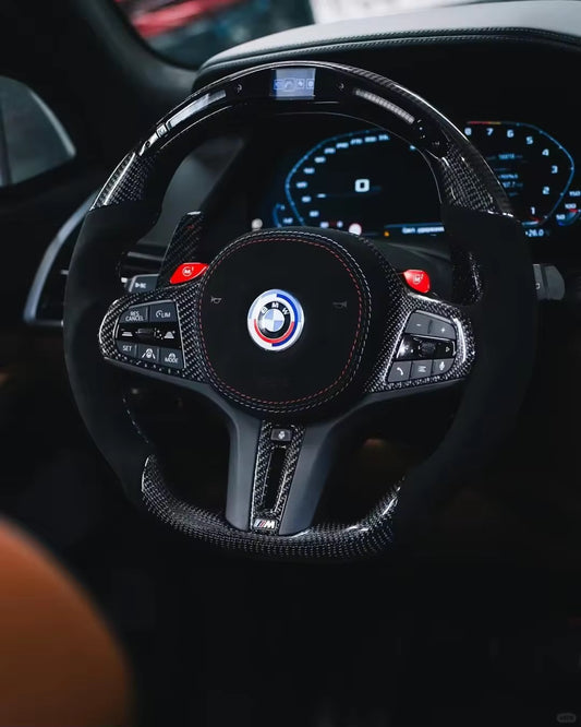 BMW G8X Carbon Fiber Steering Wheel w/ Rpm lights