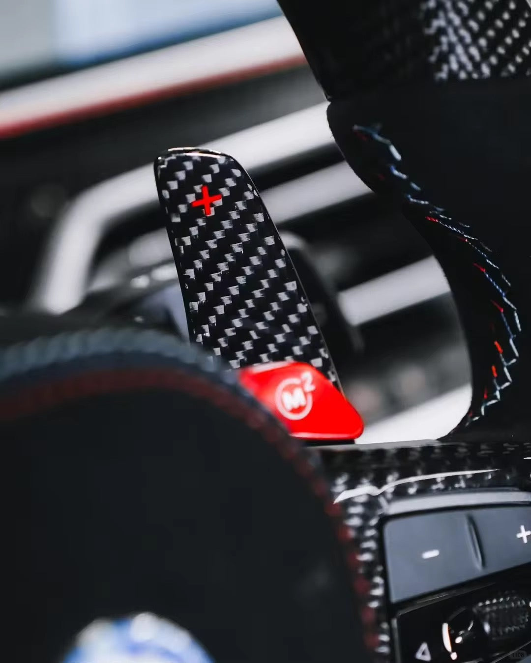 BMW G8X Carbon Fiber Steering Wheel w/ Rpm lights