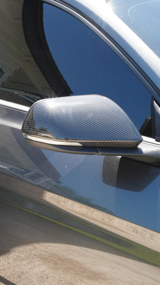 Carbon Fiber Mirror OEM Style Replacement Caps W/ Turn Signal| Mustang S550 (15-23) Los Reyes Performance