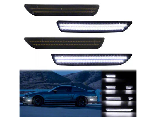 Dynamic LED Side Markers; White | Smoked | Ford Mustang 2010-2015