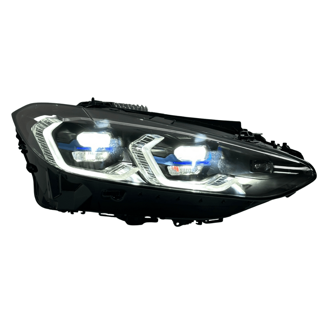 BMW G82 M4 laser style headlights with yellow and white DRL