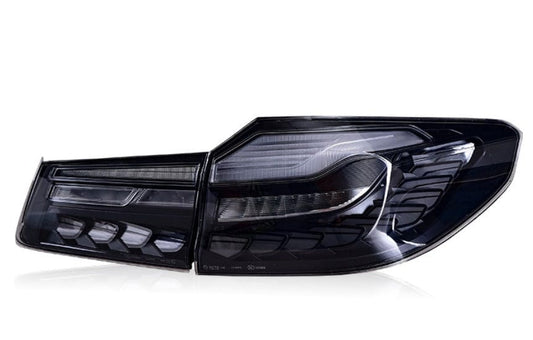 LRP smoked GTS OLED LED tail lights on rear of BMW F90 M5