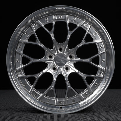 Car wheel rim on a black background